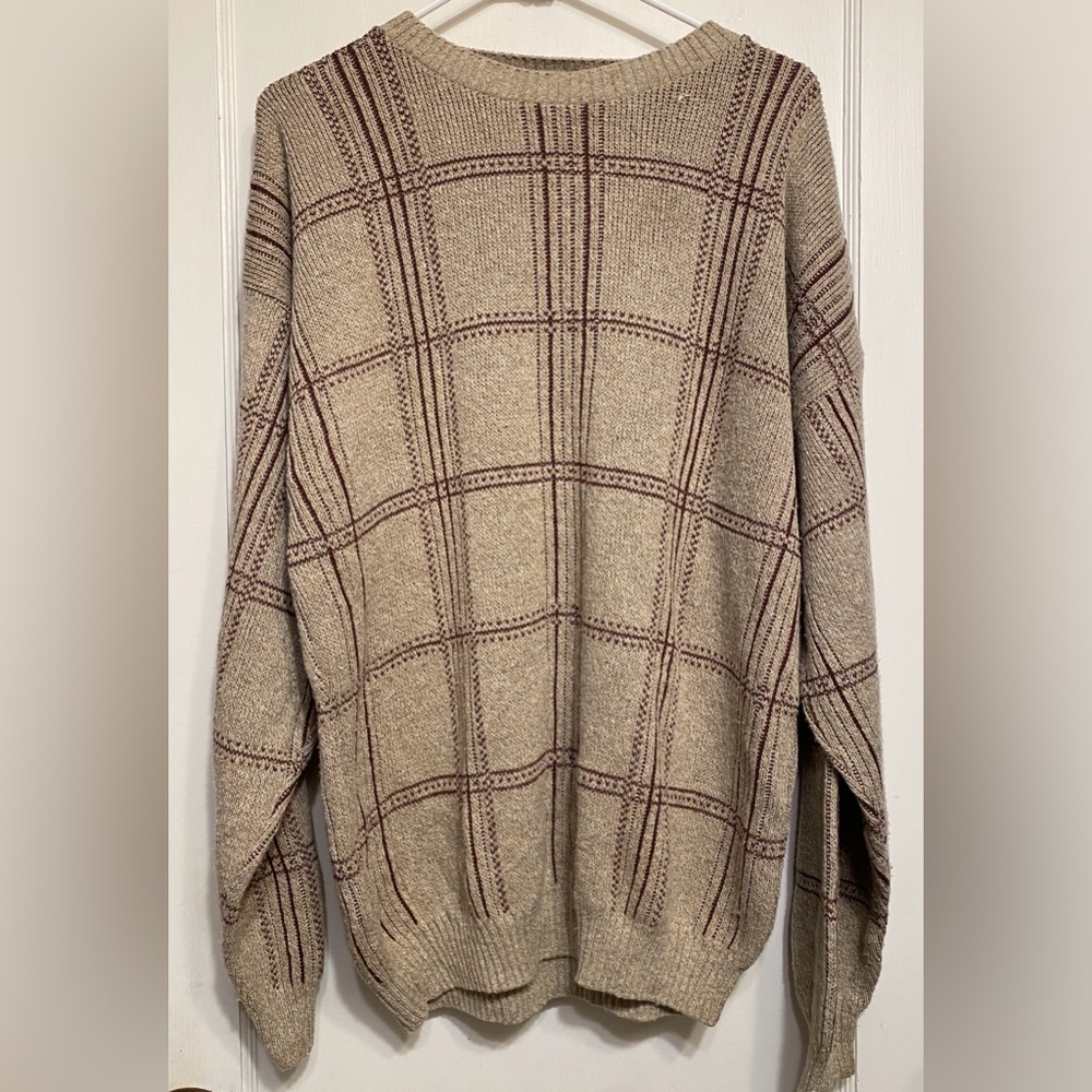 Vintage Liberty Sweaters 80s 90s Dadcore Dad Grandpa Cosby Plaid Knit Sweater M